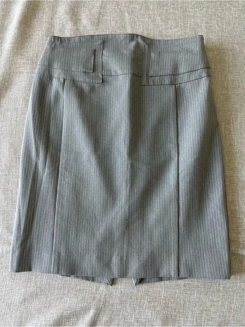Express Gray Pinstripe Work Pencil Skirt
